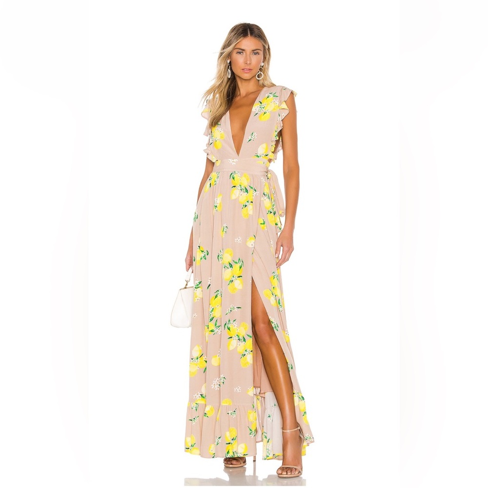 🤍 EUC! Majorelle Sweet Pea Dress in Tan Lemon